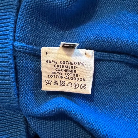 Hermes NWT 64% Cashmere 36% Cotton Womens Pullover Sweater EU Size 44 BLEU SMAL - Picture 11 of 11